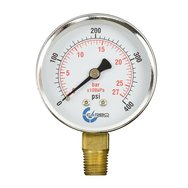 400 PSI DRY 2/" Pressure Guage Black Steel Case Lower Mount